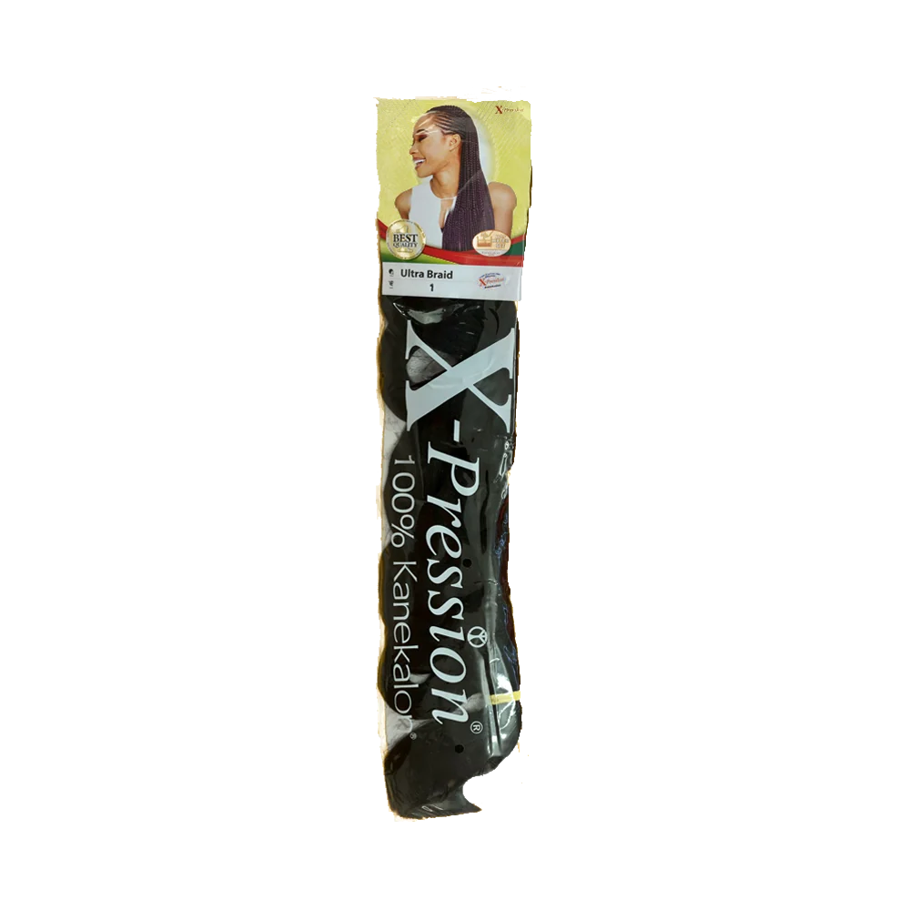 X-Pression Ultra Braid 100% Kanekalon flettehår farge 1 jet black